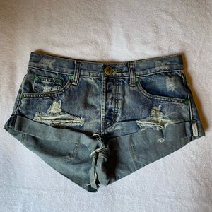 One Teaspoon bandits denim low rise shorts